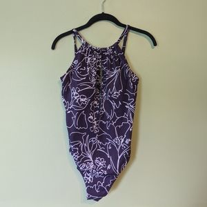 AquaGreen Halter Top Lost Palms One-Piece Swimsuit